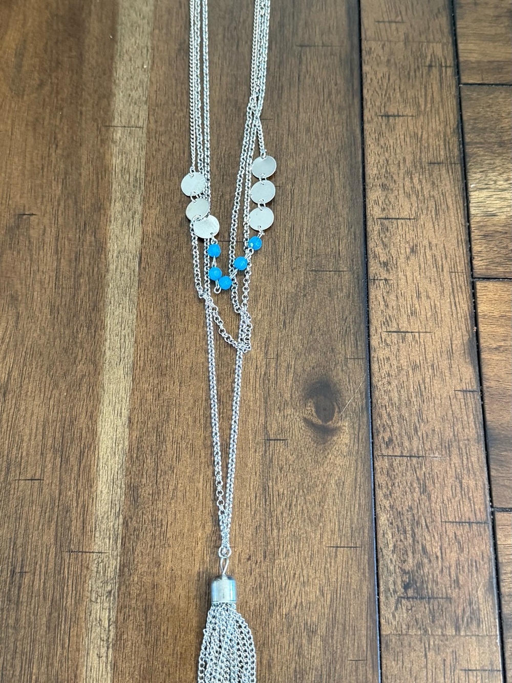 paparazzi Silver Multi-Strand Necklace with Turquoise Accent Beads